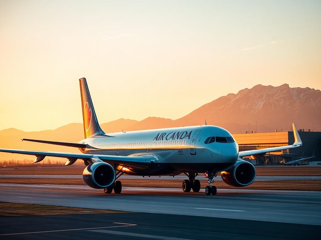 Air Canada airplane at Canadian airport
