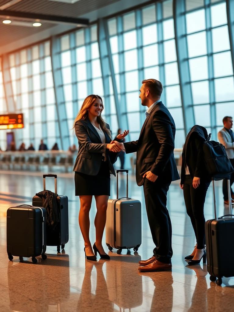 Business professionals at airport